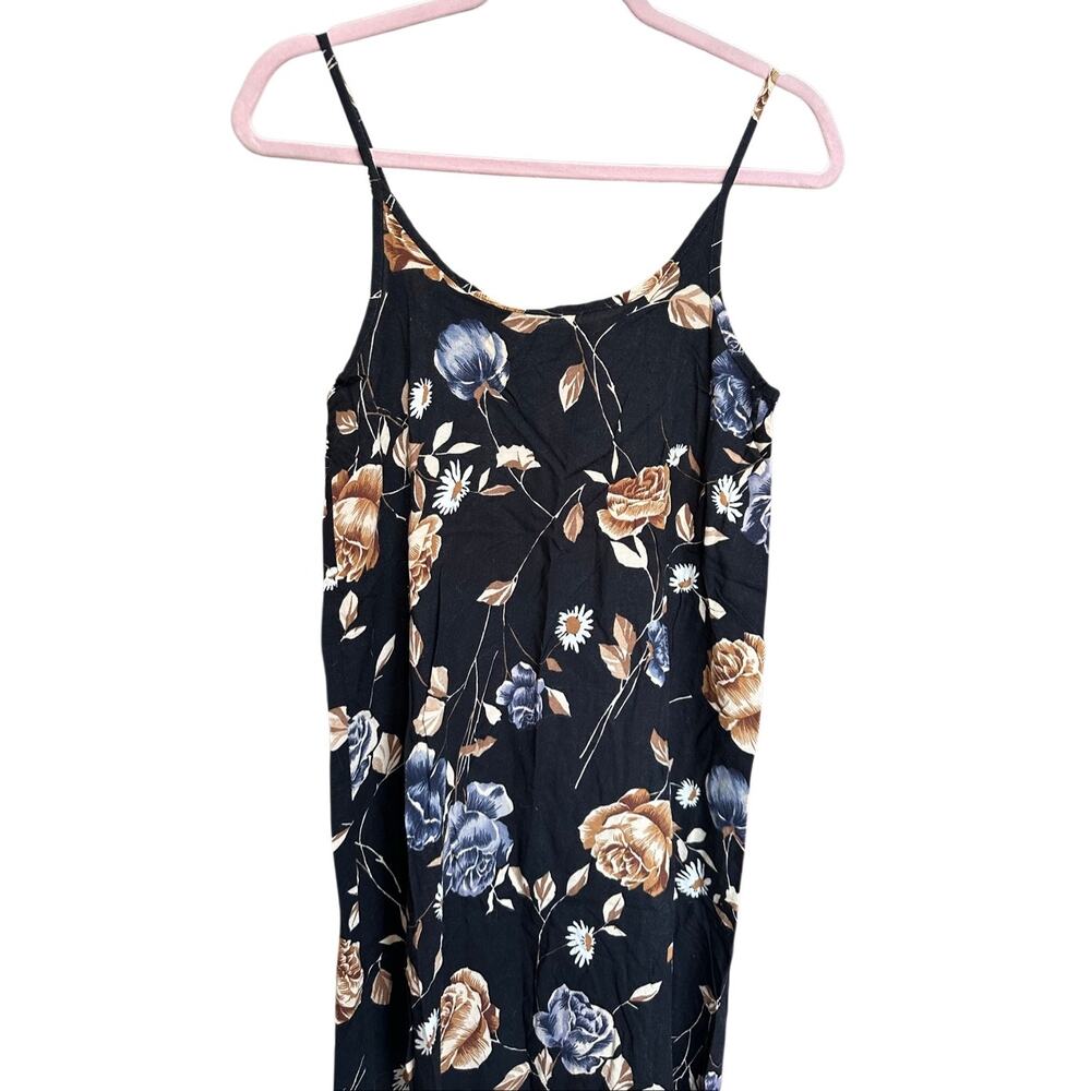 Vintage Anxiety Floral Midi Tank Dress Black Size Medium Made in the USA‎ - Picture 4 of 12
